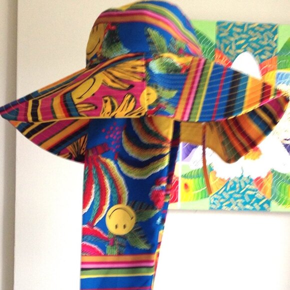 FARM Rio Mixed Scarves Smiley Hat Statement Piece Fun Maximalist Dopamine main image 11